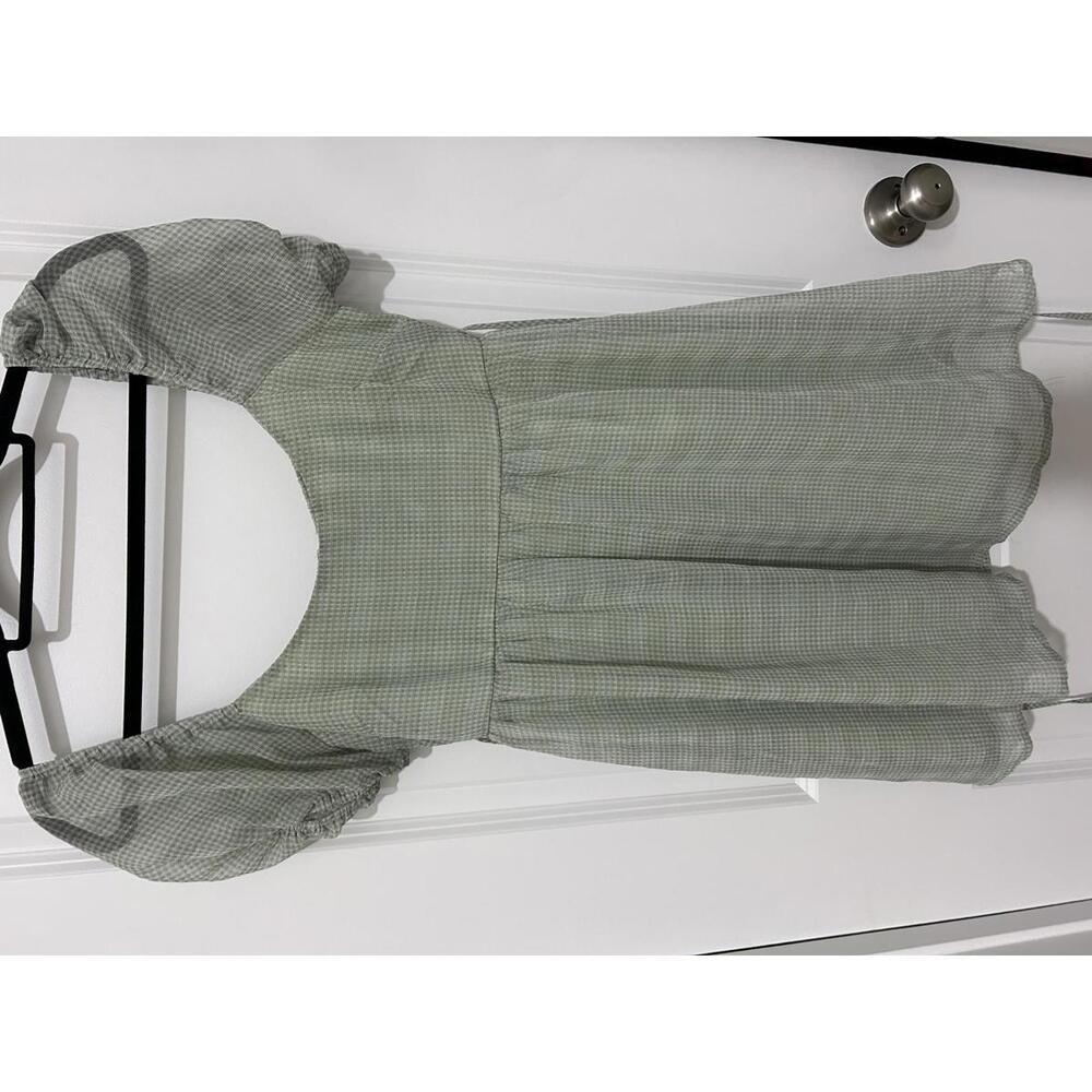 Altar'd State‎ Green Puff Sleeve soft Dress y2k smocked back festival boho